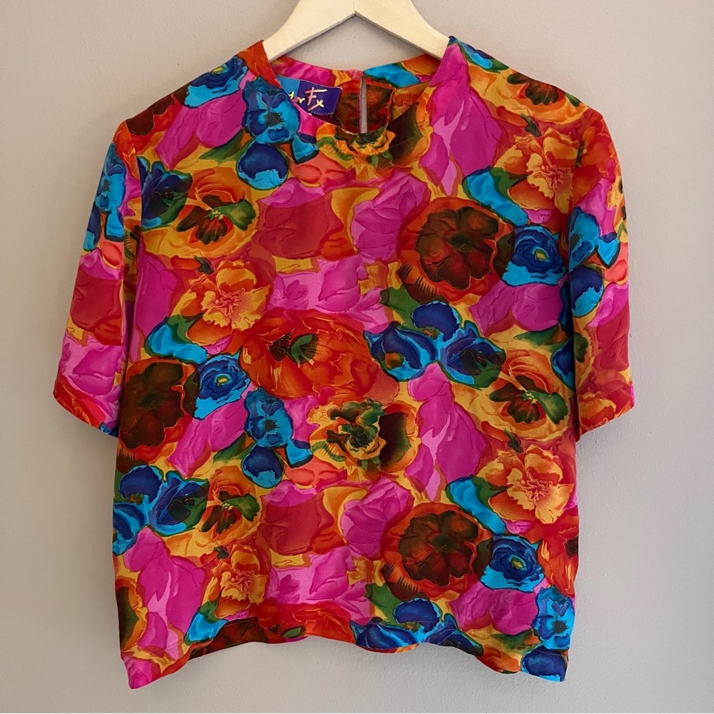 Silk Blouse by‎ Color Fx Multicolor Size Large